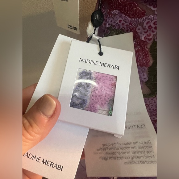 Nadine Merabi Isla Belted Ostrich and Turkey Feather Trim Minidress - Picture 11 of 13